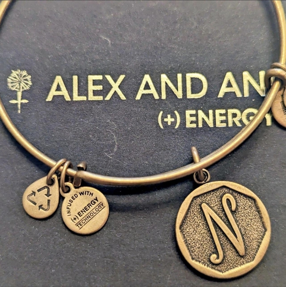 Alex and Ani Gold Initial Charm Bracelet